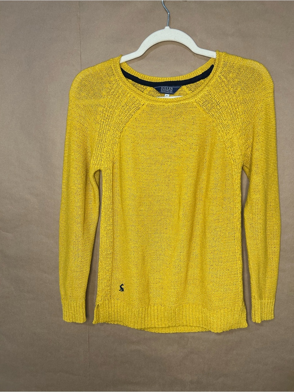 Joules Camara Sweater Women’s US 2 Antique Gold Yellow Cotton Knit